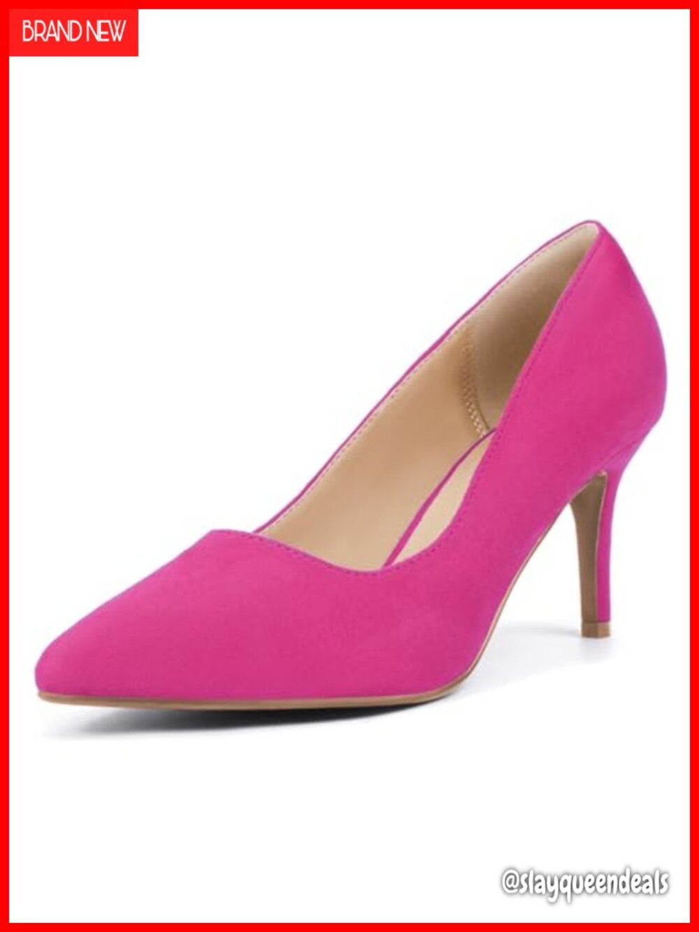 IDIFU Women's Pointed Toe Stiletto Heels 3 Inch Suede Pumps Dress Shoes